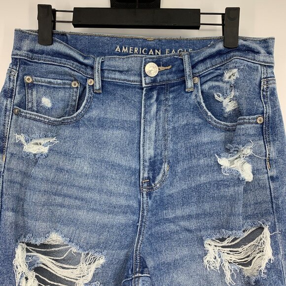 American Eagle Jeans Highest Rise 90s Boyfriend Distressed Rip - Picture 4 of 14